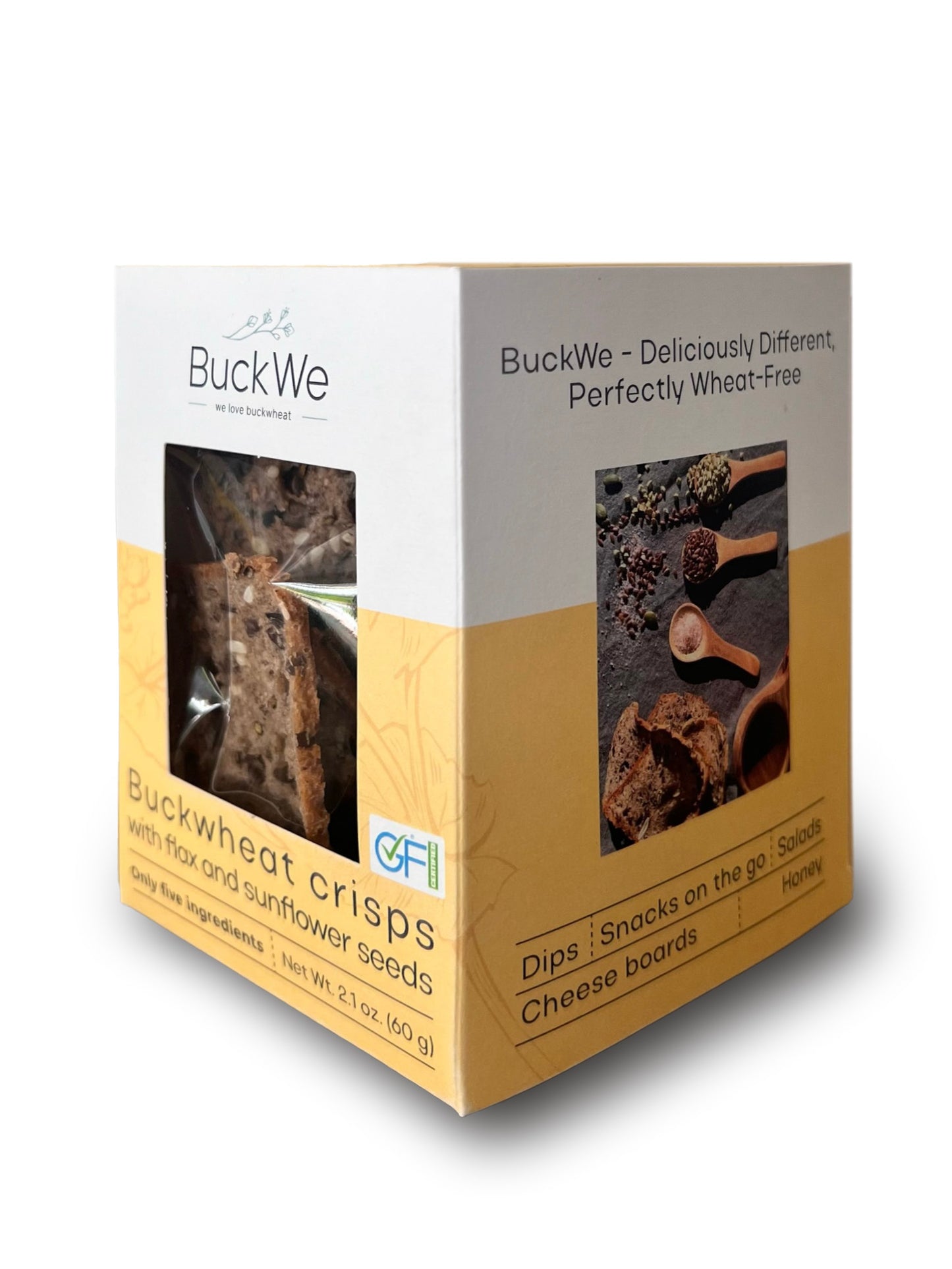 Buckwheat crisps with flaxseeds and sunflower seeds